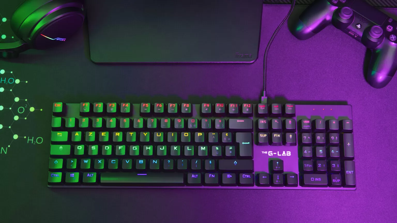 Clavier gaming mécanique - The G-LAB - Keyz Carbon EX