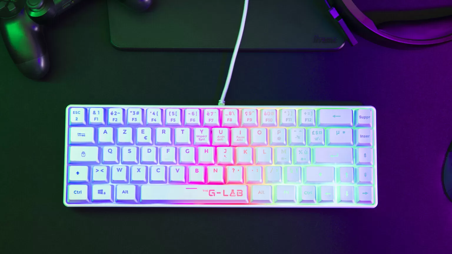 Clavier gamer - The G-LAB - Keyz Hydrogen blanc