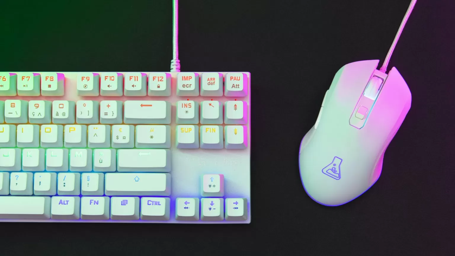 Souris gaming blanche - The G-LAB - Kult hélium blanche