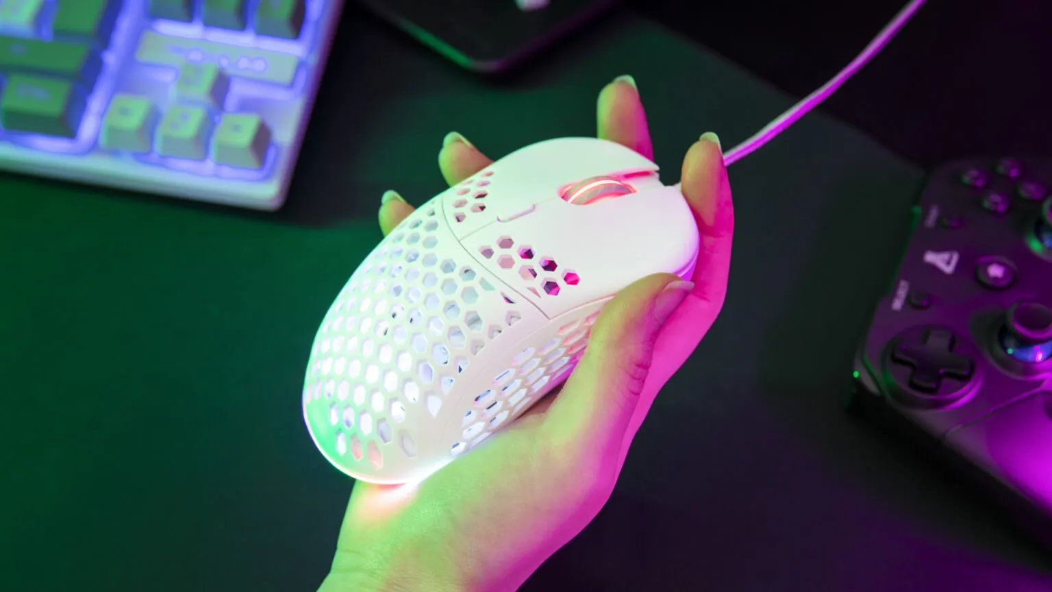 The G-Lab - Kult Oxygen - Souris Gamer Filaire Haute Performance 12 800 DPI - Batterie Longue Durée, RGB 100% Personnalisable, 6 Boutons Programmables, Ambidextre – Blanche - New