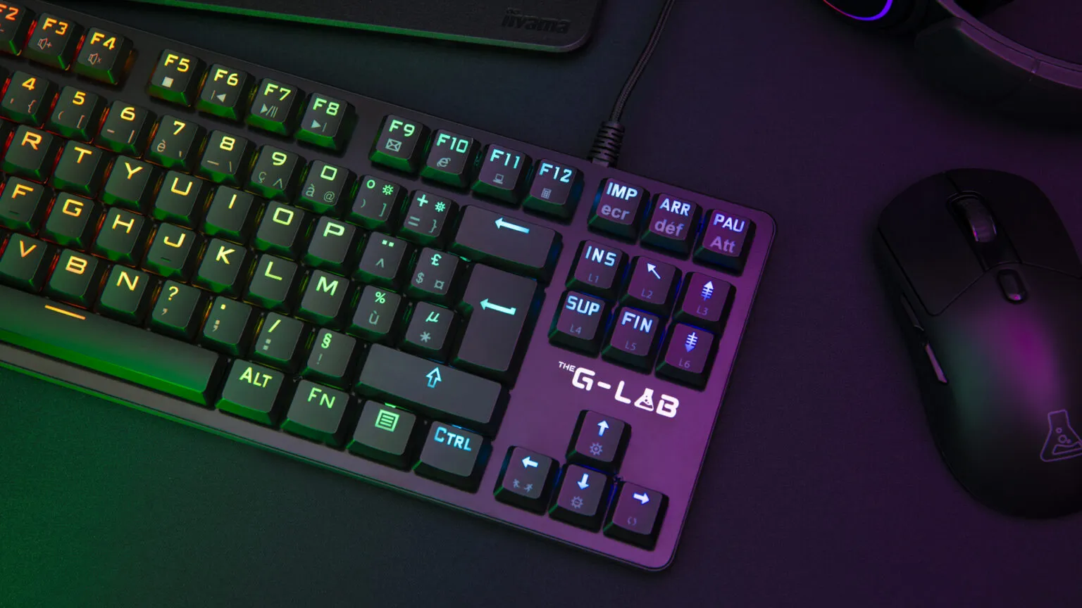 The G-Lab - Keyz Platinium TKL - Clavier Mecanique Red Switch Outemu Low Profile AZERTY - Clavier gamer TKL Ultra Fin, RGB & Touches 100% Personnalisable, Anti-ghosting Total - PC/PS4/PS5/Xbox – New