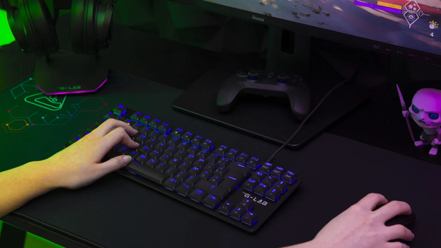 The G-Lab - Keyz Platinium TKL - Clavier Mecanique Red Switch Outemu Low Profile AZERTY - Clavier gamer TKL Ultra Fin, RGB & Touches 100% Personnalisable, Anti-ghosting Total - PC/PS4/PS5/Xbox – New