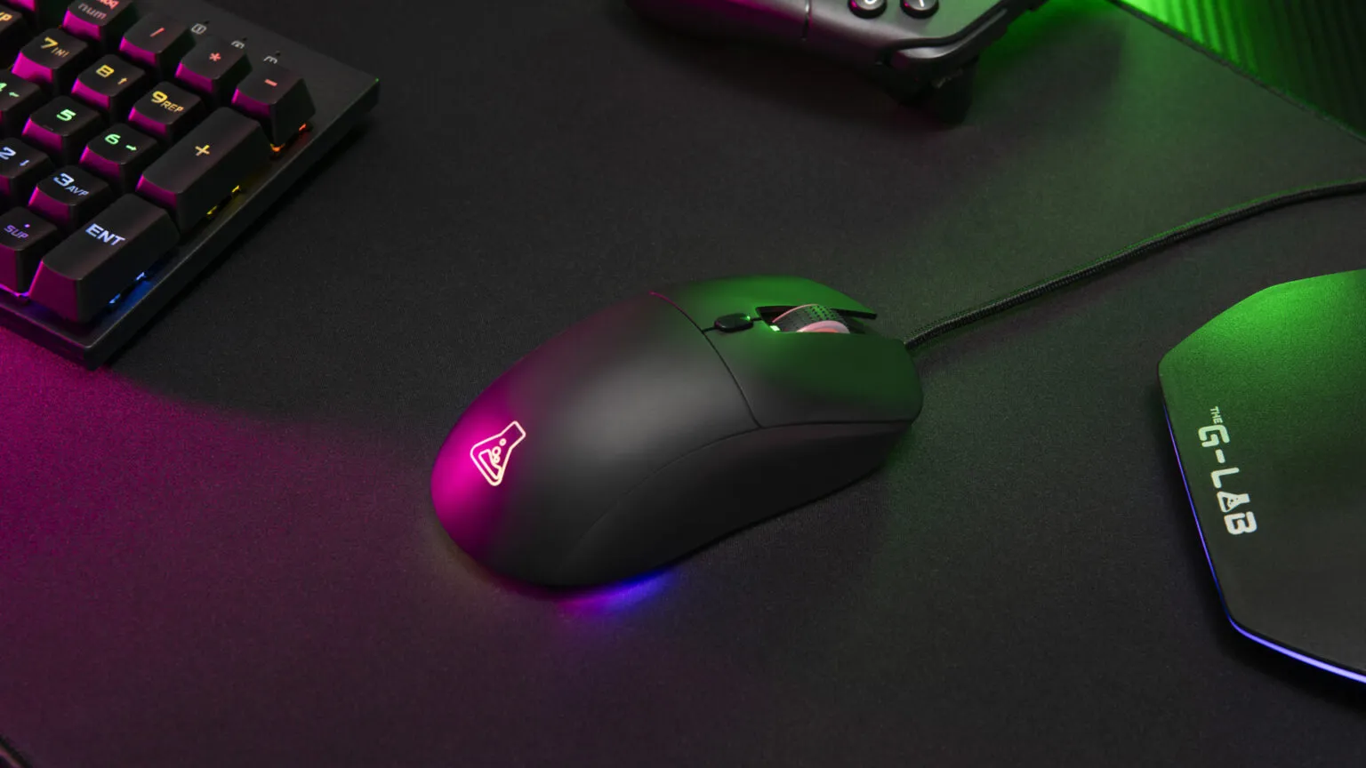 The G-Lab – Kult Cobalt - Souris Gamer Filaire USB - Capteur Ultra Réactif jusqu'à 12800 DPI, Légère, 6 Boutons, RGB Ajustable - Souris Gaming 100% Personnalisable - PC/PS4/PS5/Xbox - New