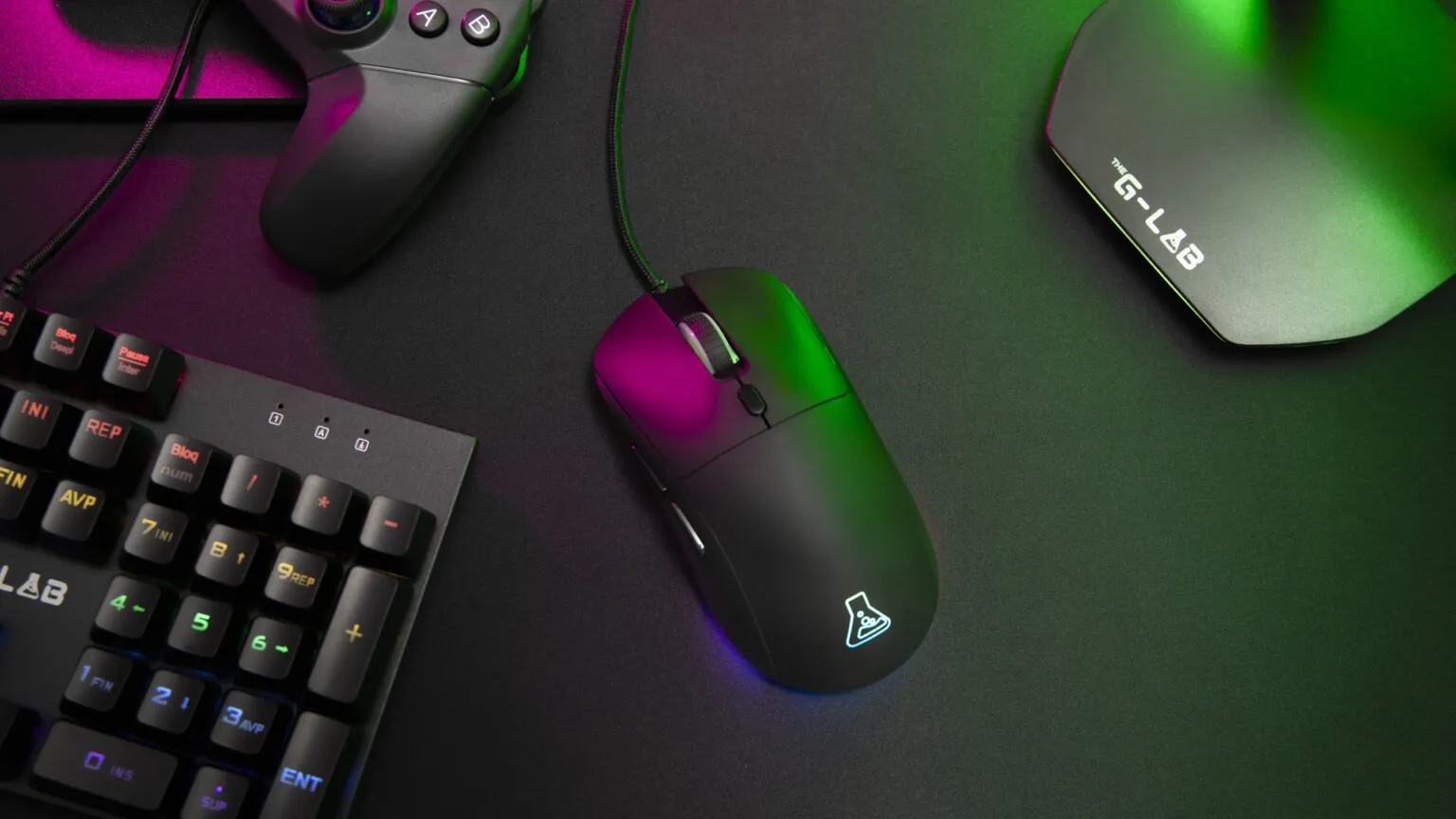 The G-Lab – Kult Cobalt - Souris Gamer Filaire USB - Capteur Ultra Réactif jusqu'à 12800 DPI, Légère, 6 Boutons, RGB Ajustable - Souris Gaming 100% Personnalisable - PC/PS4/PS5/Xbox - New