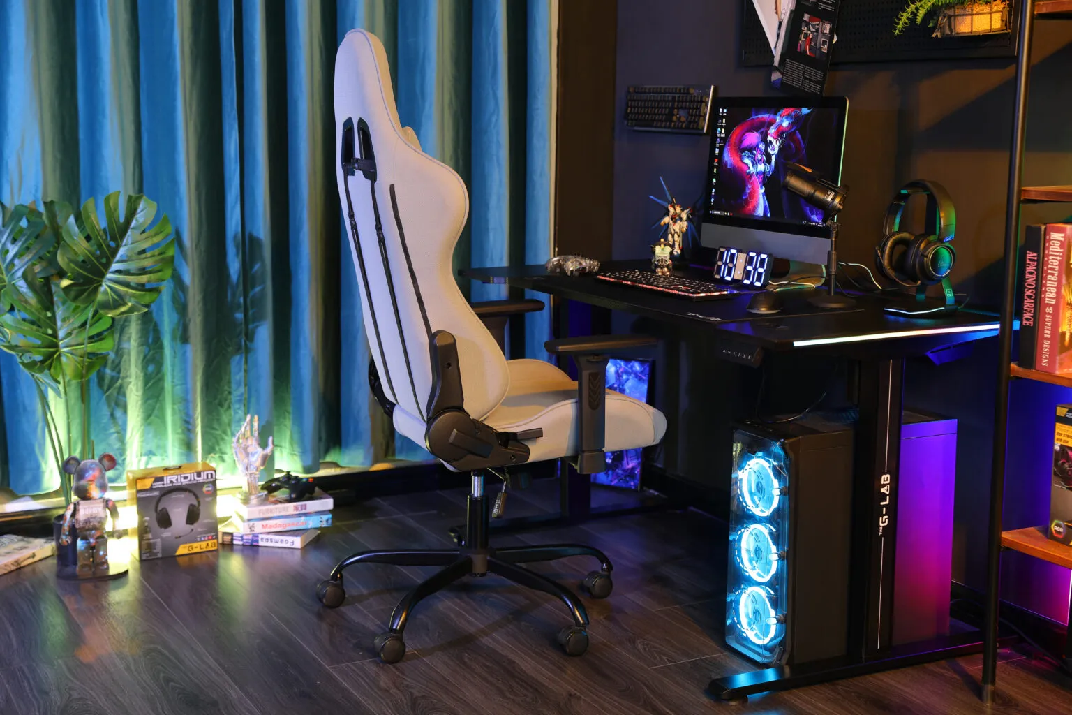 The G-Lab - K-Seat Platinium - Chaise Gaming Ergonomique en Tissu Prémium, Dossier Inclinable 155°, Accoudoirs 3D, Roues 60mm, Max 120 kg - Fauteuil Gaming facile à assembler, Robuste et Confort.