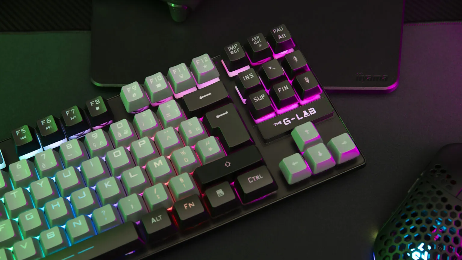 The G-Lab - Keyz Caesium TKL - Clavier Gamer TKL 87 Touches Filaire USB AZERTY, RGB Personnalisable, 15 Macros programmables - Clavier Gaming Compact pout PC/PS4/PS5/XBOX - Gris-Noir