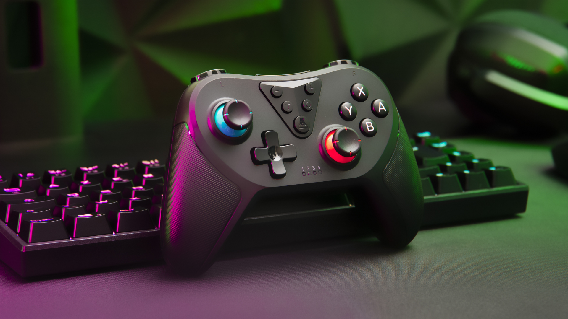 The G-Lab - K-Pad Helium SW - Manette Switch sans fil Bluetooth - Manette Switch Nintendo avec Vibrations Ajustables, Gyroscope, Mode Turbo, Autonomie Longue Durée – Pour Switch/OLED/PC/Android/iOS