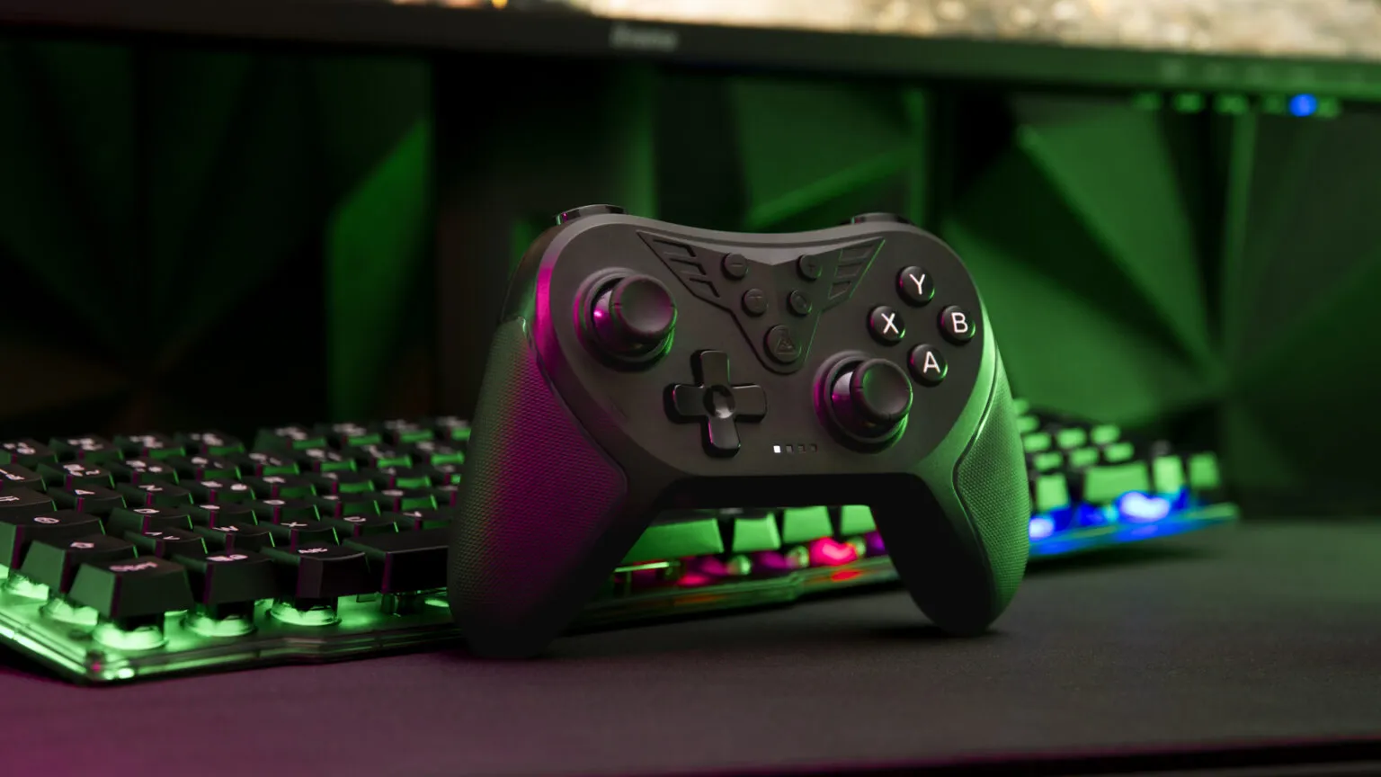 The G-Lab - K-Pad Helium WL- Manette PC sans fil Rechargeable - 2.4 Ghz, Vibrations Ajustables, 12 boutons, 4 gâchettes (2 personnalisables), Mode Turbo, Macros,Manette PC gamer (Windows 10,11) & PS3