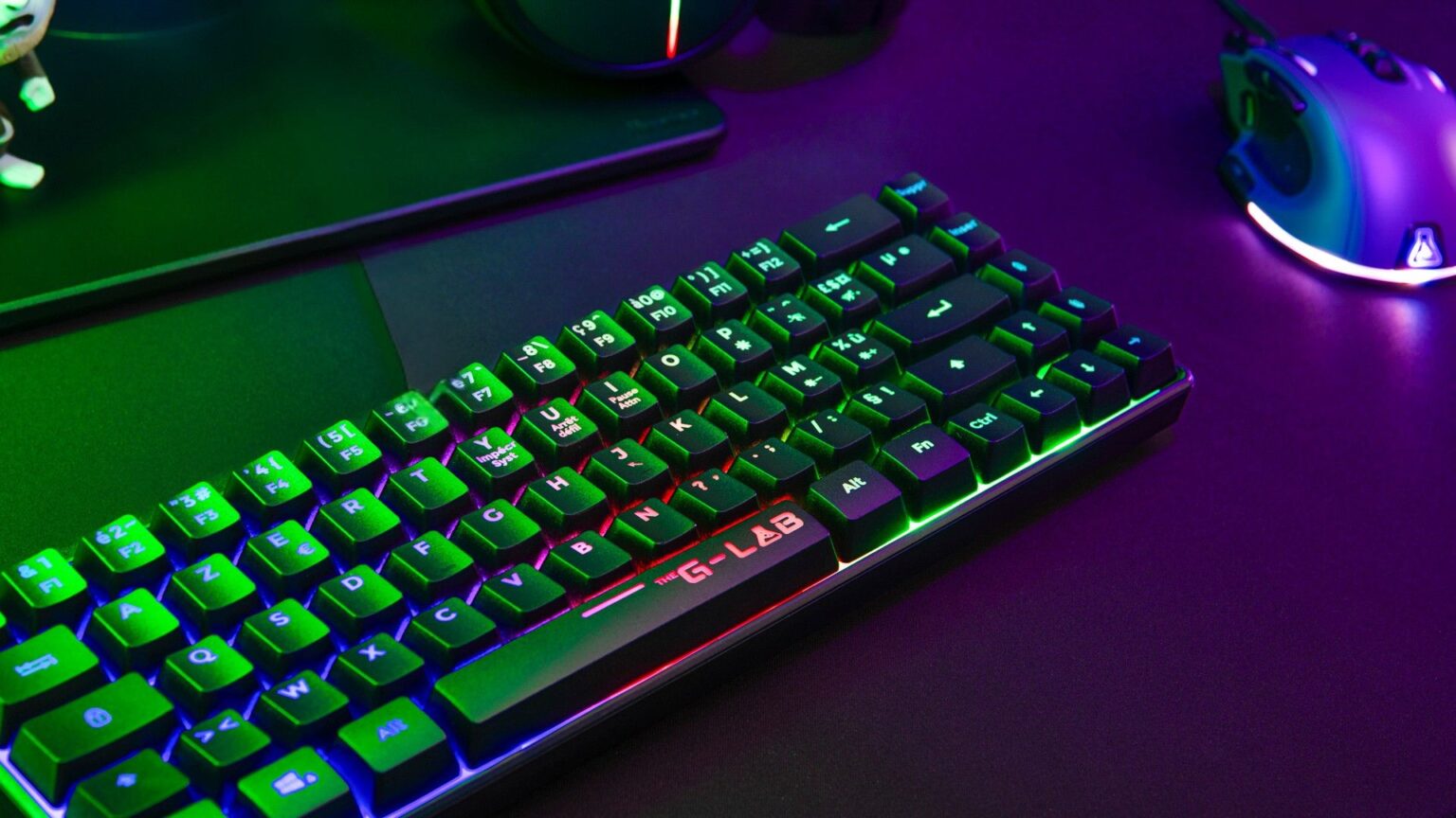 The G-Lab Keyz Hydrogen WL Noir – Clavier Gamer sans Fil 60% AZERTY – Triple Mode 2,4GHz Bluetooth Filaire – Clavier Gaming Silencieux RGB – PC,PS4,PS5