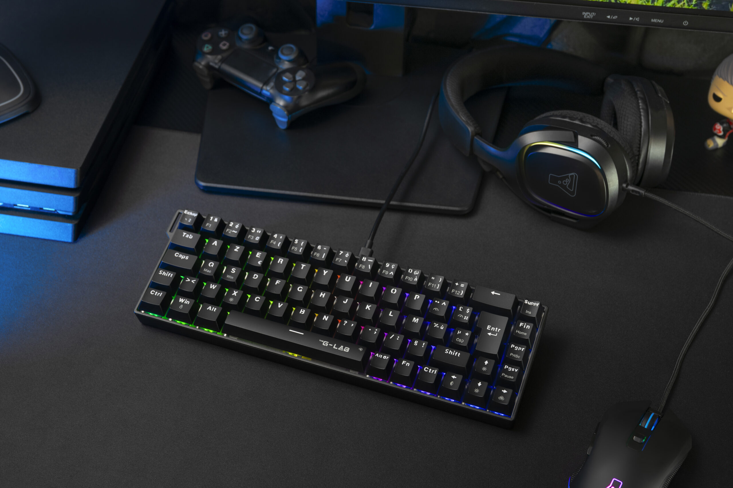 The G-Lab - Keyz Titanium HE - Clavier Gamer 65% Switch Magnétique Hot Swap