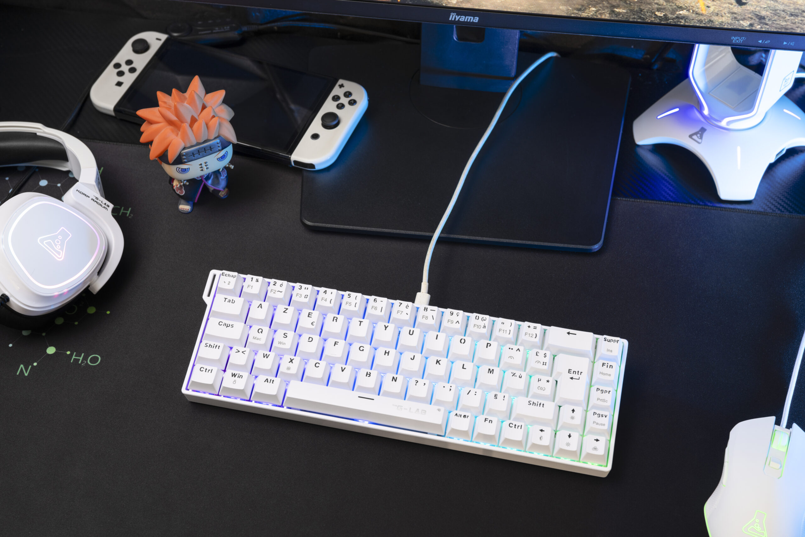 The G-Lab - Keyz Titanium HE - Clavier Gamer 65% Switch Magnétique Hot Swap