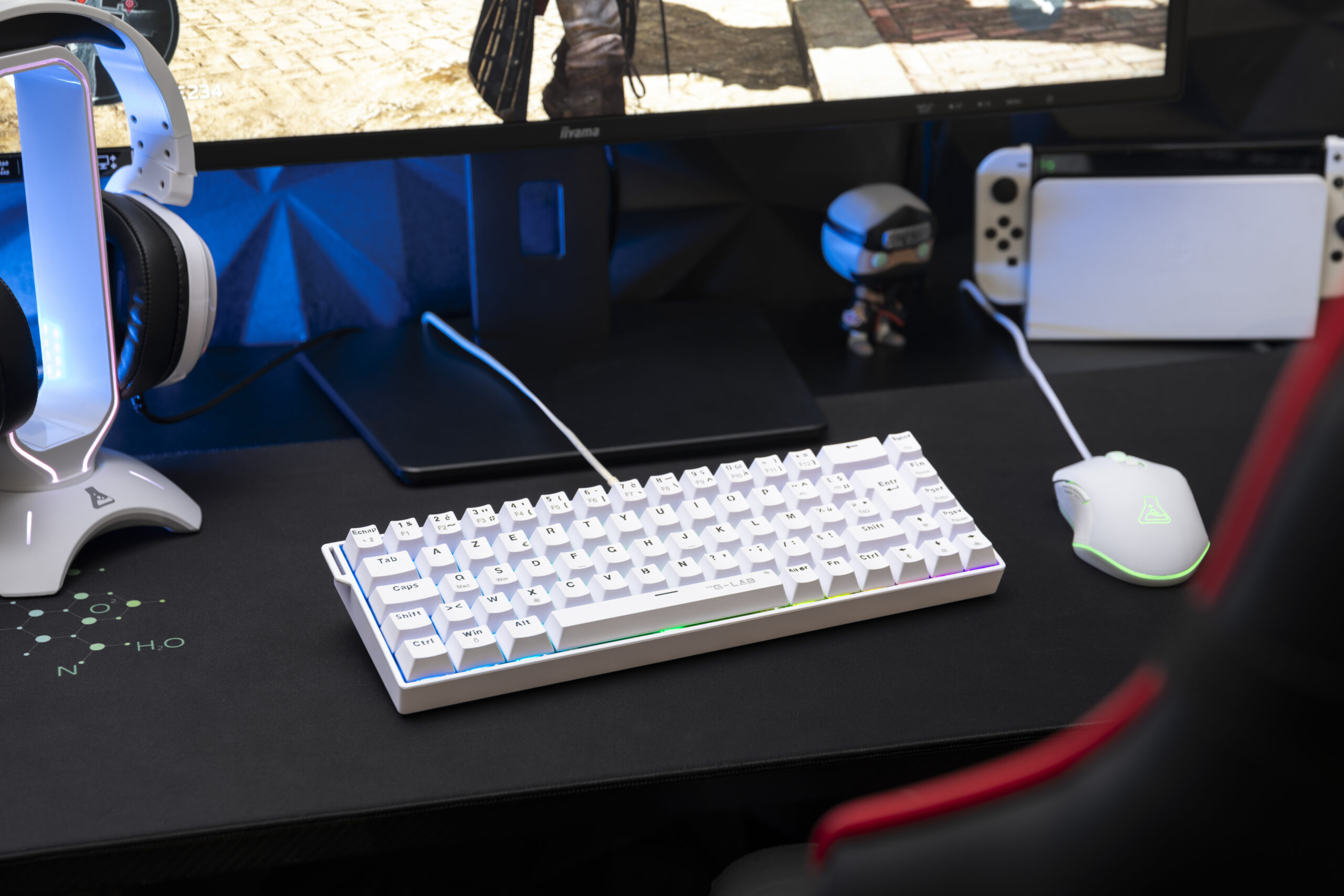 The G-Lab - Keyz Titanium HE - Clavier Gamer 65% Switch Magnétique Hot Swap