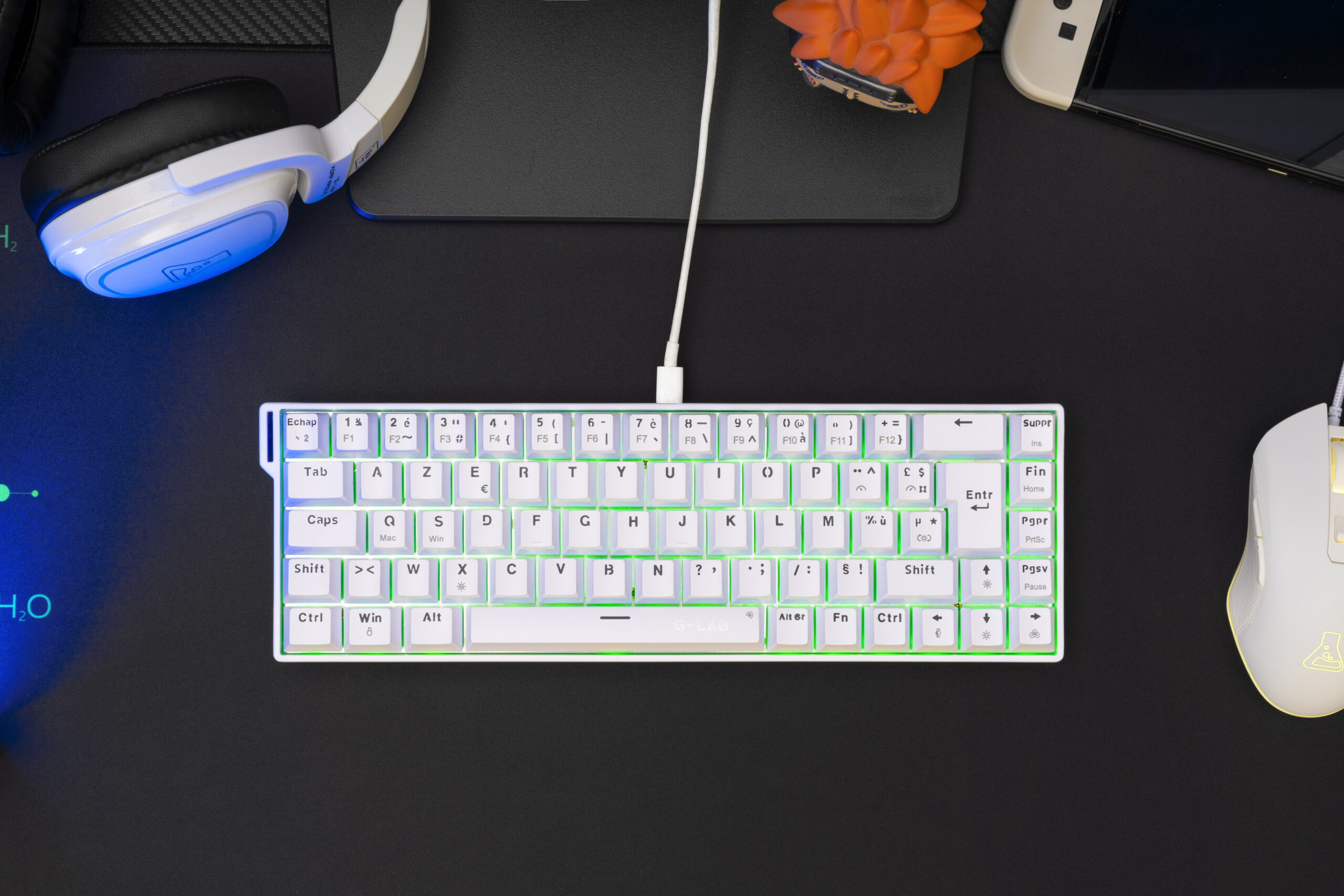The G-Lab - Keyz Titanium HE - Clavier Gamer 65% Switch Magnétique Hot Swap