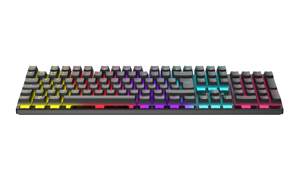 The G-Lab – Keyz Radium – Clavier Gamer Filaire AZERTY – Clavier Mecanique Switchs Rouges Linéaires, Anti-Ghosting 26 Touches, Rétroéclairage Rainbow 20 Modes – Compatible PC, PS5, PS4, Xbox