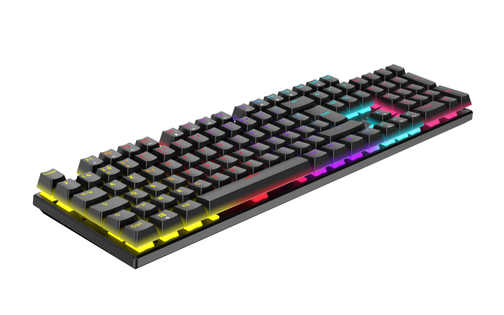 The G-Lab – Keyz Radium – Clavier Gamer Filaire AZERTY – Clavier Mecanique Switchs Rouges Linéaires, Anti-Ghosting 26 Touches, Rétroéclairage Rainbow 20 Modes – Compatible PC, PS5, PS4, Xbox