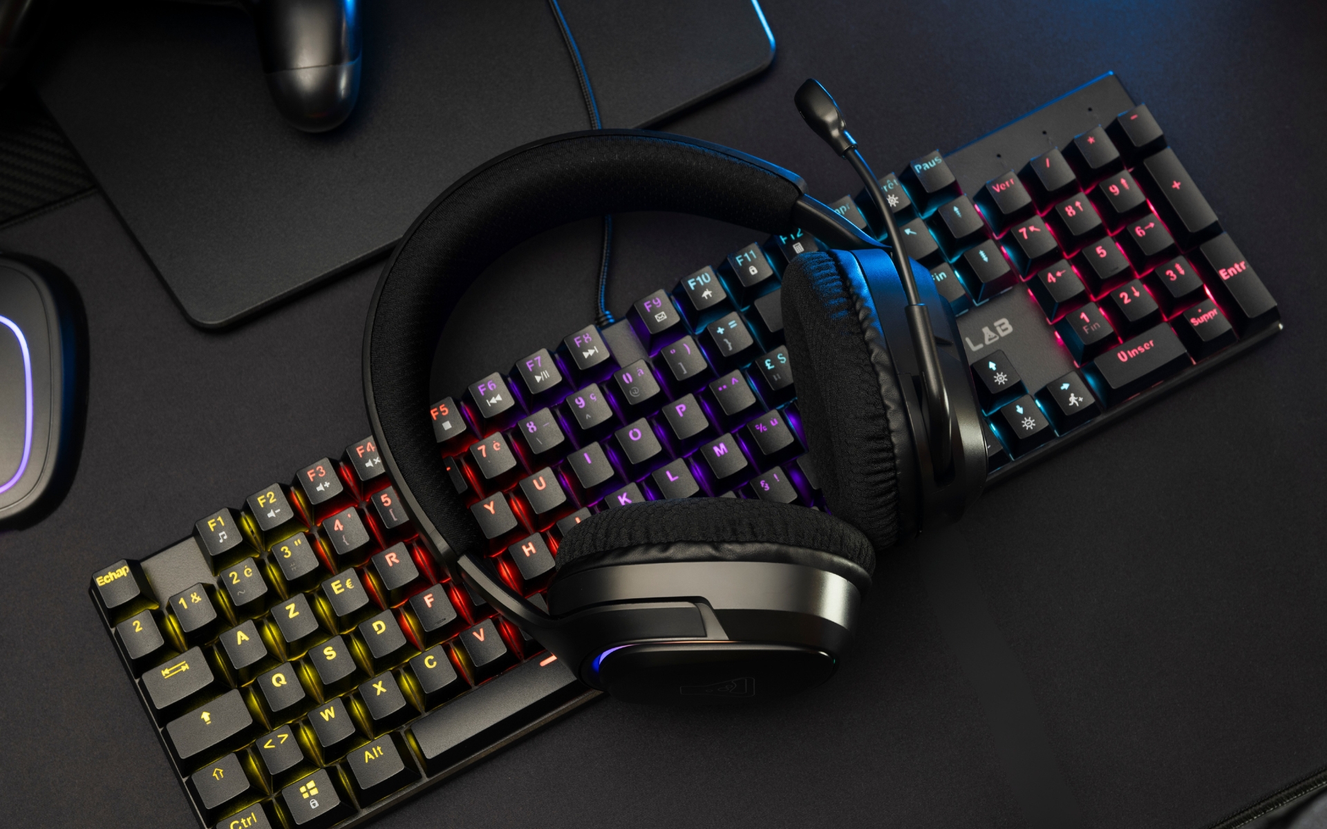 The G-Lab – Keyz Radium – Clavier Gamer Filaire AZERTY – Clavier Mecanique Switchs Rouges Linéaires, Anti-Ghosting 26 Touches, Rétroéclairage Rainbow 20 Modes – Compatible PC, PS5, PS4, Xbox