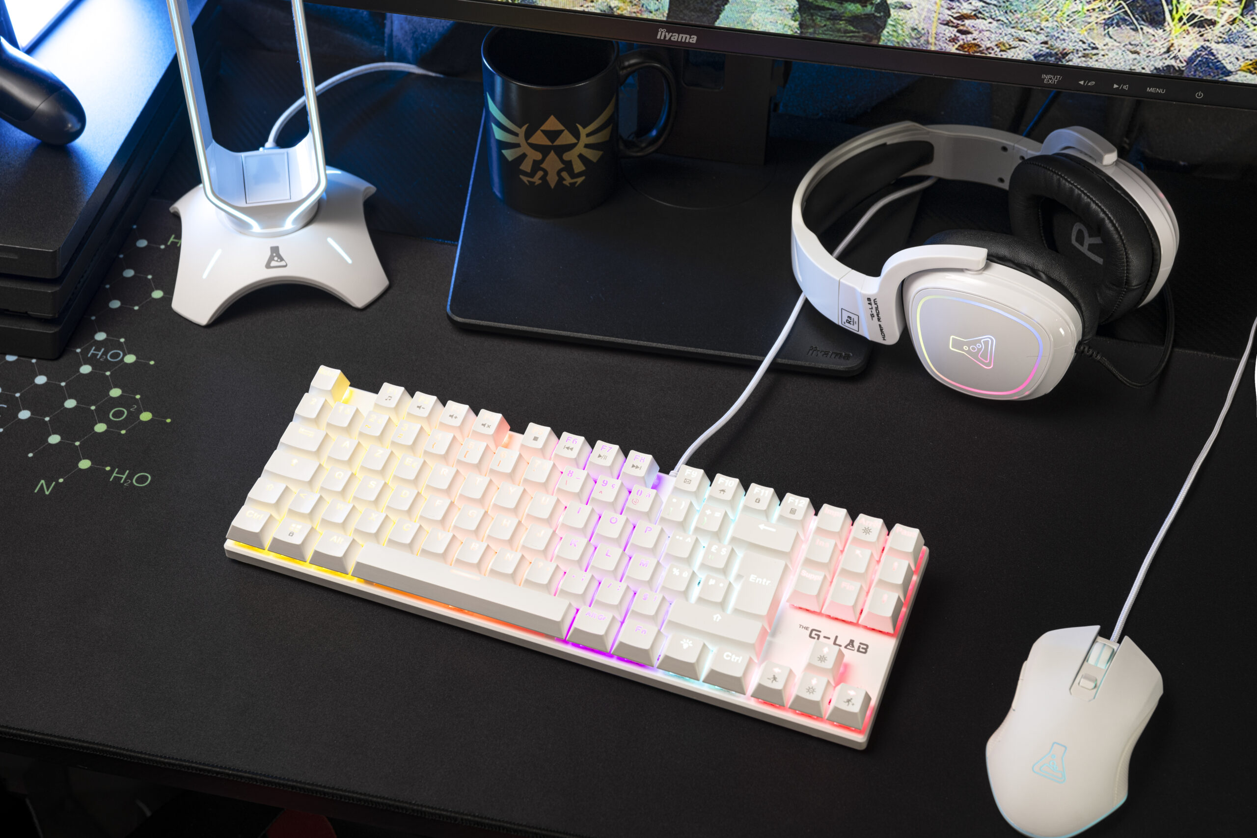 The G-Lab - Combo Mercury EX - Pack Clavier Gamer Filaire et Souris Gamer – Clavier Mécanique TKL, Red Switch, RGB avec 20 Modes Lumineux - Souris Gaming 7200 DPI pour PC/PS4/PS5/Xbox