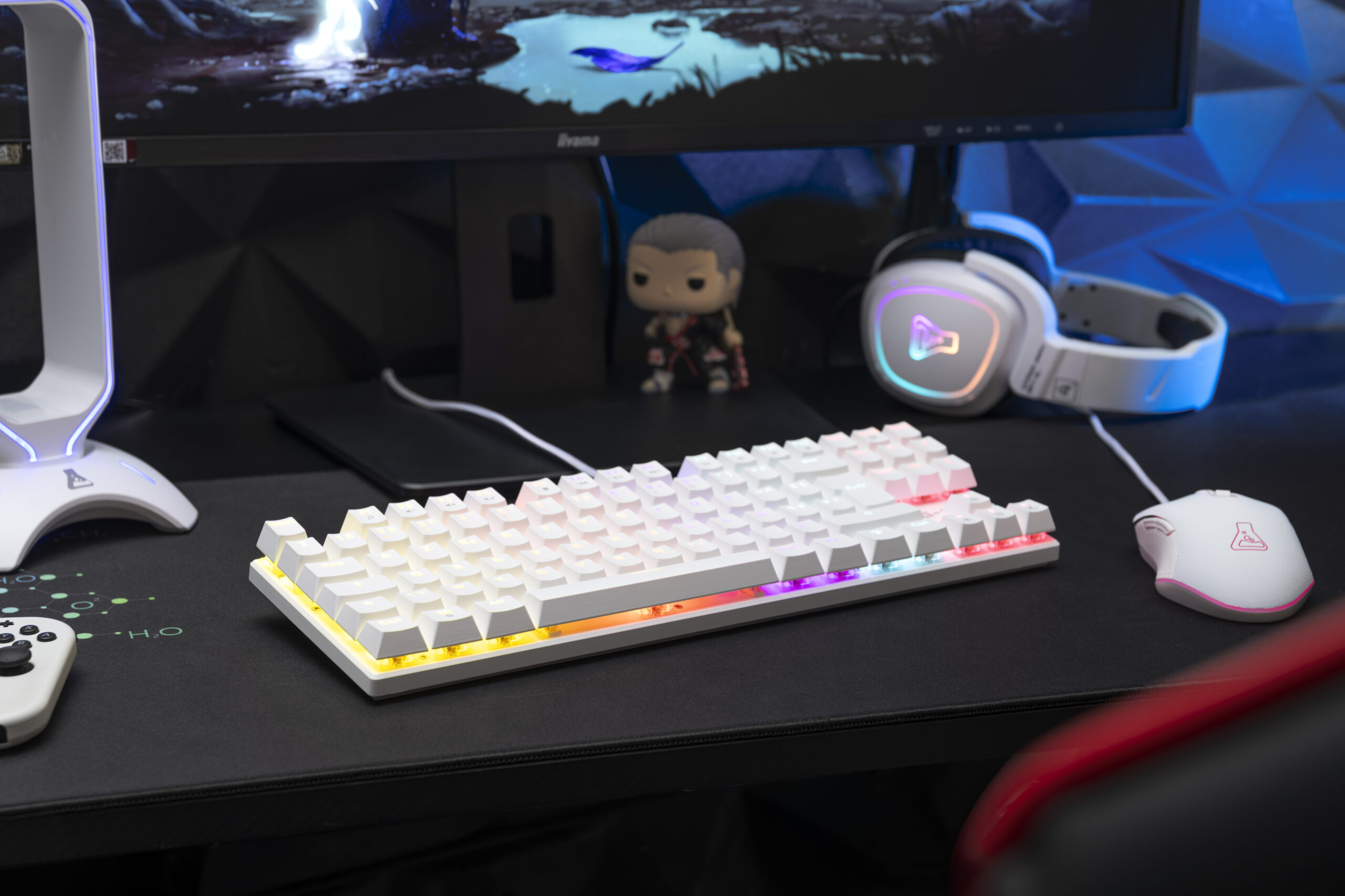 The G-Lab - Combo Mercury EX - Pack Clavier Gamer Filaire et Souris Gamer – Clavier Mécanique TKL, Red Switch, RGB avec 20 Modes Lumineux - Souris Gaming 7200 DPI pour PC/PS4/PS5/Xbox