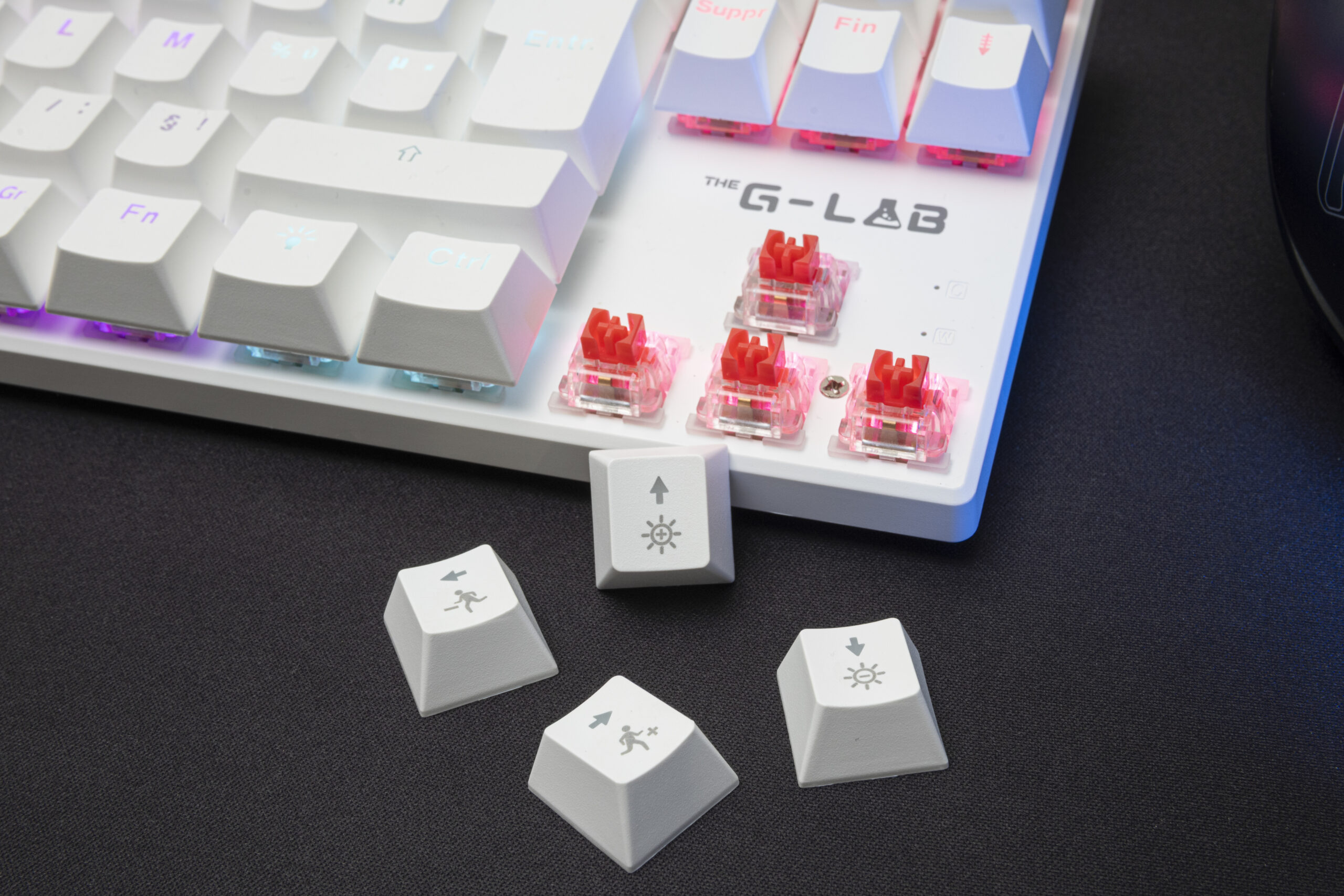 The G-Lab - Combo Mercury EX - Pack Clavier Gamer Filaire et Souris Gamer – Clavier Mécanique TKL, Red Switch, RGB avec 20 Modes Lumineux - Souris Gaming 7200 DPI pour PC/PS4/PS5/Xbox